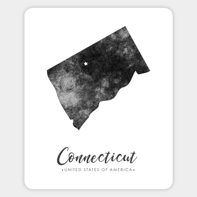 Connecticut state map Sticker by StudioGrafiikka